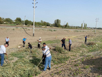 “Yaşıl dünya naminə həmrəylik ili” çərçivəsində növbəti iməcilik Bərdə-Ağdam avtomobil yolunun Tərtər rayonunun Hüsənli kəndinin ərazisində keçirilib