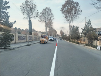 Tərtərdə yol nişanları və nişanlanma xətləri bərpa edilir