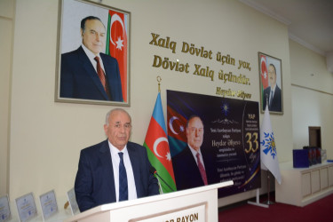 Yeni Azərbaycan Partiyası Tərtər Rayon Təşkilatının yaradılmasının 33-cü ildönümü qeyd olunub
