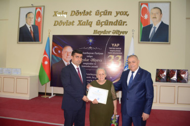 Yeni Azərbaycan Partiyası Tərtər Rayon Təşkilatının yaradılmasının 33-cü ildönümü qeyd olunub