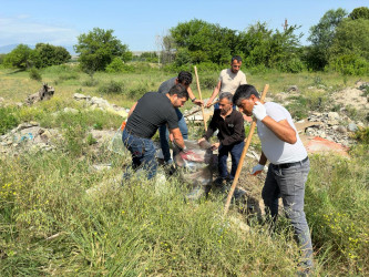 “Yaşıl dünya naminə həmrəylik ili” çərçivəsində növbəti təmizlik aksiyası Tərtər çayının ətrafında keçirilib