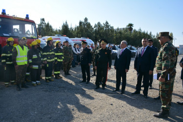 Fövqəladə Hallar Nazirliyi Tərtər rayonunda kompleks mülki müdafiə təlimi keçirib