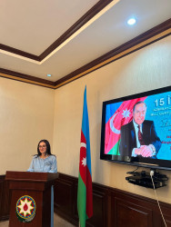 Tərtərdə 15 iyun Qurtuluş günü ilə əlaqədar "Tarixin dönüş mərhələsində ən düzgün yol seçən böyük Azərbaycanlı" adlı tədbir keçirilib