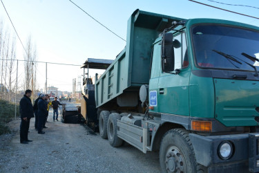 Tərtər şəhərində daha bir küçəyə asfalt örtüyü salınır