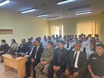 Tərtərdə “Gənclər və yeniyetmələr arasında sağlam həyat tərzinin təbliği”,  “Narkomaniyaya yox deyək!”, “Erkən nikah və onun fəsadları” mövzularında tədbir keçirilib