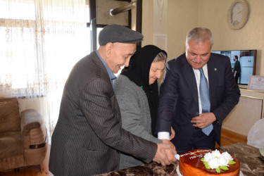 İcra başçısı şəhid anası Göhər Xudabəndəyevanı 75 illik yubileyi münasibəti ilə təbrik edib