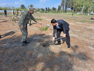 N saylı hərbi hissənin ərazisində Ulu Öndər Heydər Əliyevin 100 illik yubleyi münasibəti ilə  ağacəkmə aksiyası keçirilib