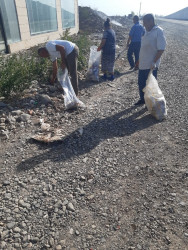 Tərtərdə avtomobil yollarının kənarları iməcilik yolu ilə təmzilənib