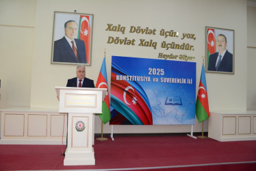 Tərtərdə “Konstitusiya və Suverenlik İli” çərçivəsində Konstitusiyanın 30 illik yubileyi münasibəti ilə  “Ümummilli Lider Heydər Əliyev müstəqil Azərbaycan Konstitusiyasının müəllifidir” adlı tədbir keçirilib