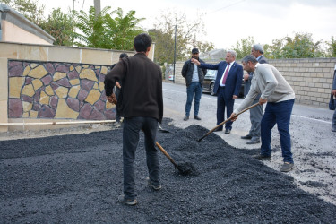 İcra başçısı  şəhərin küçələrinə asfalt salınmasına yerində baxış keçirib