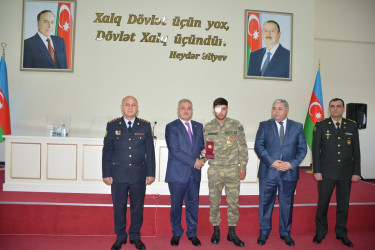 Tərtərdə Vətən müharibəsi qazilərinə və iştirakçılarına medallar təqdim olundu