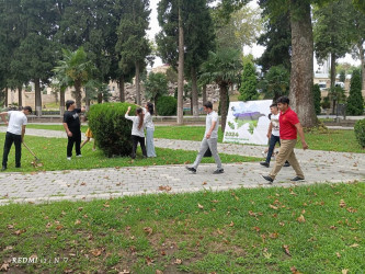 Tərtərdə Ulu Öndər Heydər Əliyev adına parkda “Yalnız bir DÜNYA” layihəsi çərçivəsində iməcilik keçirilib