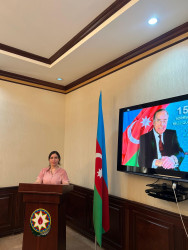 Tərtərdə 15 iyun Qurtuluş günü ilə əlaqədar "Tarixin dönüş mərhələsində ən düzgün yol seçən böyük Azərbaycanlı" adlı tədbir keçirilib