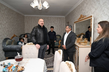 İlham Əliyev Ağdərə rayonunun Aşağı Oratağ kəndində görülmüş işlərlə tanış olub