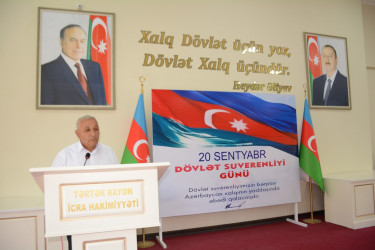 Tərtərdə Azərbaycan Respublikasının Dövlət Suverenliyi Gününə həsr olunmuş tədbir keçirilib