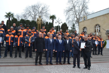 Tərtərdə avtomobil yolları işçilərinin peşə bayramı qeyd olunub