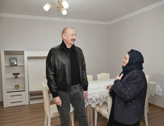 İlham Əliyev Ağdərə rayonunun Çapar kəndində görülmüş işlərlə tanış olub