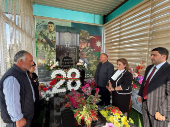 Vətən Müharibəsi şəhidi Eşqin Hüseynovun şəhadətə qovuşmasının 6-cı ildönümü münasibətilə məzarı ziyarət olunub