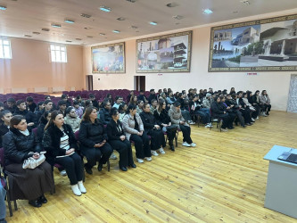 Tərtərdə Konstitusiya və Suverenlik İli çərçivəsində “Erkən nikahın və qohumlar arasında nikahın mənfi nəticələri”, “Narkomaniyaya yox deyək!” və “Gənclər arasında sağlam həyat tərzinin təbliği”mövzusunda tədbir keçirilib.