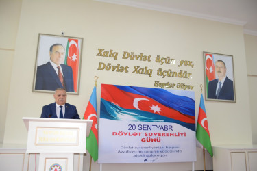 Tərtərdə Azərbaycan Respublikasının Dövlət Suverenliyi Gününə həsr olunmuş tədbir keçirilib