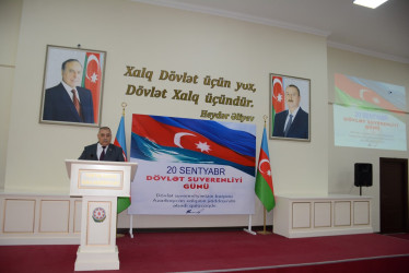 Tərtərdə Azərbaycan Respublikasının Dövlət Suverenliyi Gününə həsr olunmuş tədbir keçirilib