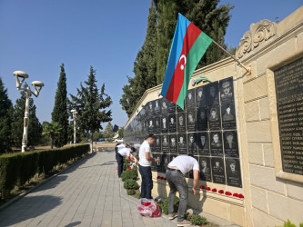 27 sentyabr Anım gününün altıncı ildönümü ilə əlaqədar rayon ərazisində şəhid məzarlarının və abidələrinin, baralyeflərin, şəkil lövhələrinin ətrafında təmizlik işləri aparılıb
