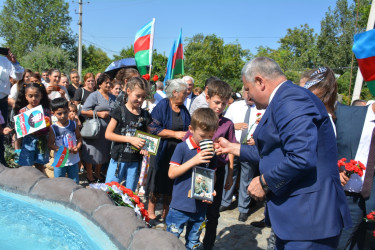 Tərtərdə şəhid Qasımov Azər Yaqub oğlunun xatirəsinə inşa edilən  bulağın açılış olub