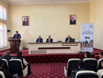 Tərtər şəhərində “Tarixi Zəfərin ideoloji əsaslarının gənclər arasında təbliği” layihəsi çərçivəsində növbəti maarifləndirici görüş keçrildi