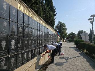 27 sentyabr Anım gününün altıncı ildönümü ilə əlaqədar rayon ərazisində şəhid məzarlarının və abidələrinin, baralyeflərin, şəkil lövhələrinin ətrafında təmizlik işləri aparılıb