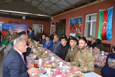 Sarov kəndində şəhid Şirinli Nurlan Qədir oğlunun xatirəsinə inşa edilmiş  abidənin açılışı olub