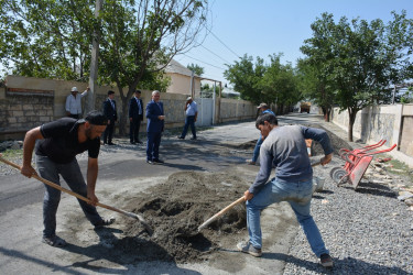 Rayon rəhbəri şəhərin küçələrində aparılan əsaslı təmir işləri ilə yerində tanış olub