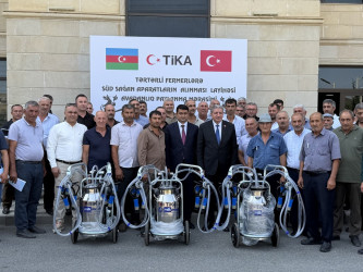 Tərtərdə TİKA-nın dəstəyi ilə “Tərtərli Fermerlərə Süd Sağan Aparat Alınması” layihəsi icra olunub