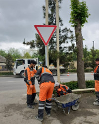 Tərtərdə yol nişanları bərpa olunur