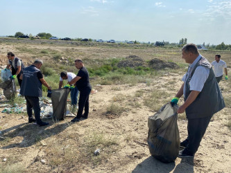 “Yaşıl dünya naminə həmrəylik ili” çərçivəsində növbəti təmizlik aksiyası Tərtər Suqovuşan avtomobil yolunun ətrafında keçirilib