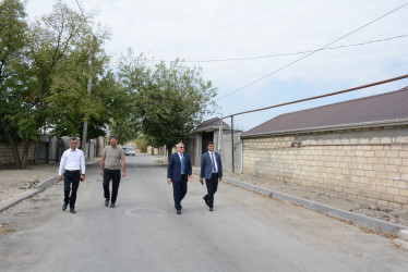 Rayon rəhbəri şəhid Məftun Əhmədzadə və Cavanşir küçələrində aparılan təmir-tikinti işləri ilə yerində tanış olub