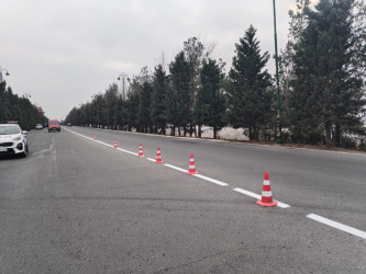Tərtərdə yol nişanları və nişanlanma xətləri bərpa edilir