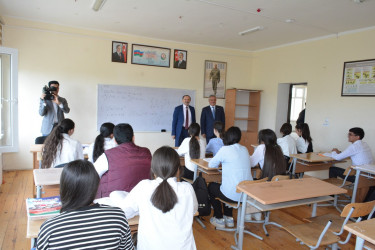 BDU alimləri Tərtər məktəblilərinə Ümummilli Lider Heydər Əliyevin irsi ilə bağlı mühazirə deyiblər