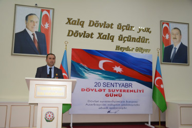 Tərtərdə Azərbaycan Respublikasının Dövlət Suverenliyi Gününə həsr olunmuş tədbir keçirilib
