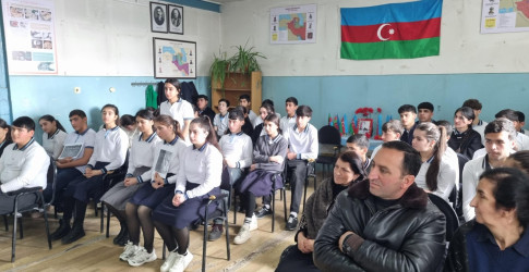 Tərtər rayon V.Məmmədov adına Səhlabad kənd tam orta məktəbdə narkomaniya, erkən nikah və kibercinayətkarlığa qarşı mübarizə mövzusunda maarifləndirici tədbir keçirilib