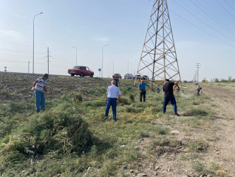 “Yaşıl dünya naminə həmrəylik ili” çərçivəsində növbəti iməcilik Bərdə-Ağdam avtomobil yolunun Tərtər rayonunun Hüsənli kəndinin ərazisində keçirilib