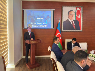 Tərtərdə “1 Mart Ümumdünya Mülki Müdafiə Günü” ilə əlaqədar “ Dayanıqlı və sabit gələcək naminə ekoliji risklərin idarə edilməsi”  mövzusunda tədbir keçirilib